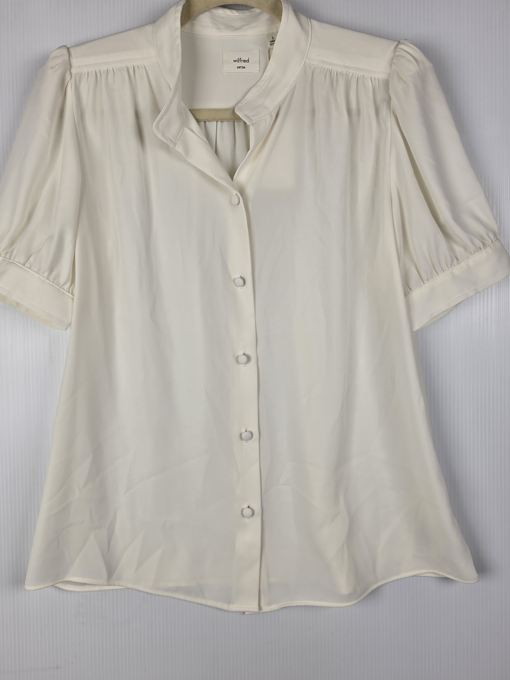 Wilfred Cream Short-Sleeve Button Front Blouse